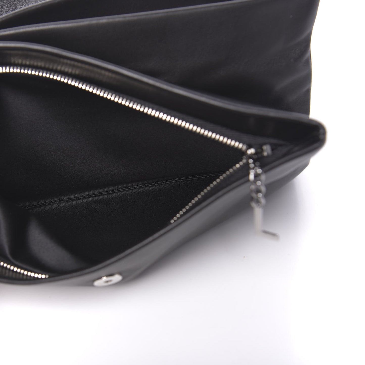 Lambskin Accordion Globe Clutch Black
