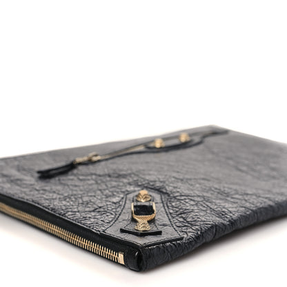 Balenciaga Agneau Giant 12 Gold Hardware Pouch Clutch Black 8 of 9