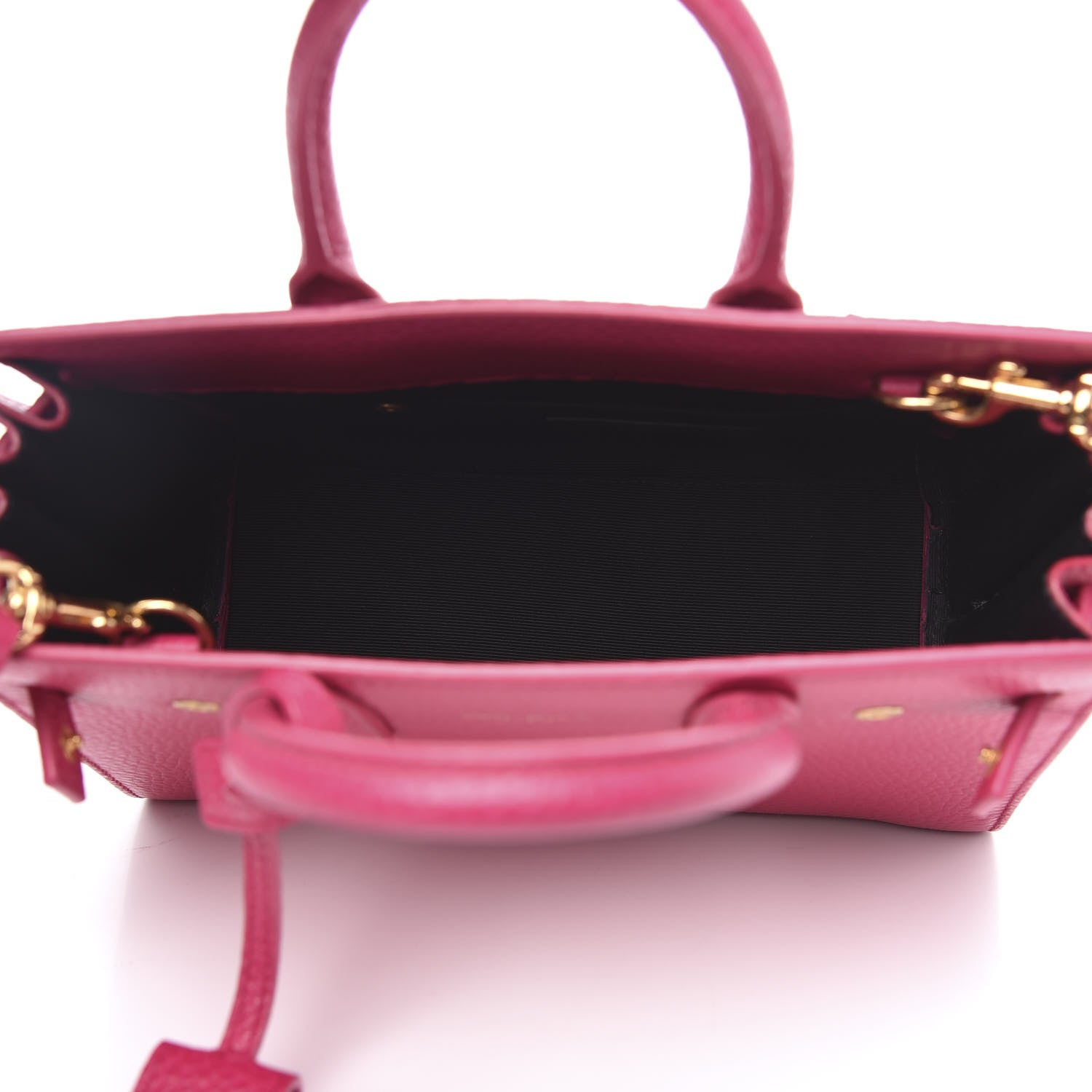 Saint Laurent Grained Calfskin Nano Sac De Jour Fuchsia 5 of 13