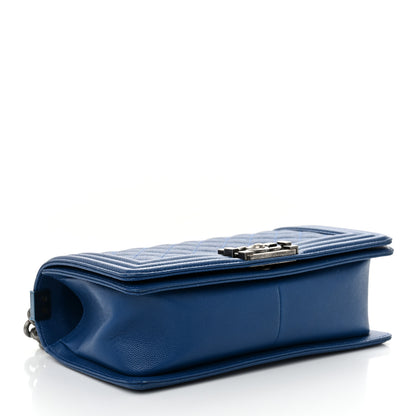 Chanel Caviar Quilted Medium Boy Flap Blue 4 of 13