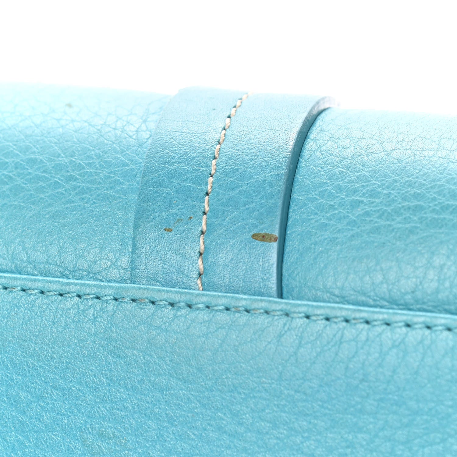 Christian Dior Calfskin Butterfly Pearls Frame Satchel Blue 11 of 13