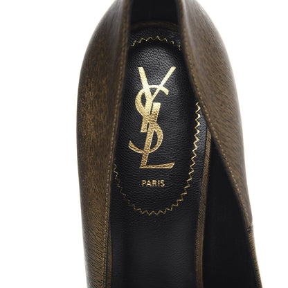 Saint Laurent Metallic Calfskin Tribtoo 105 Platform Pumps 40.5 Black 6 of 9