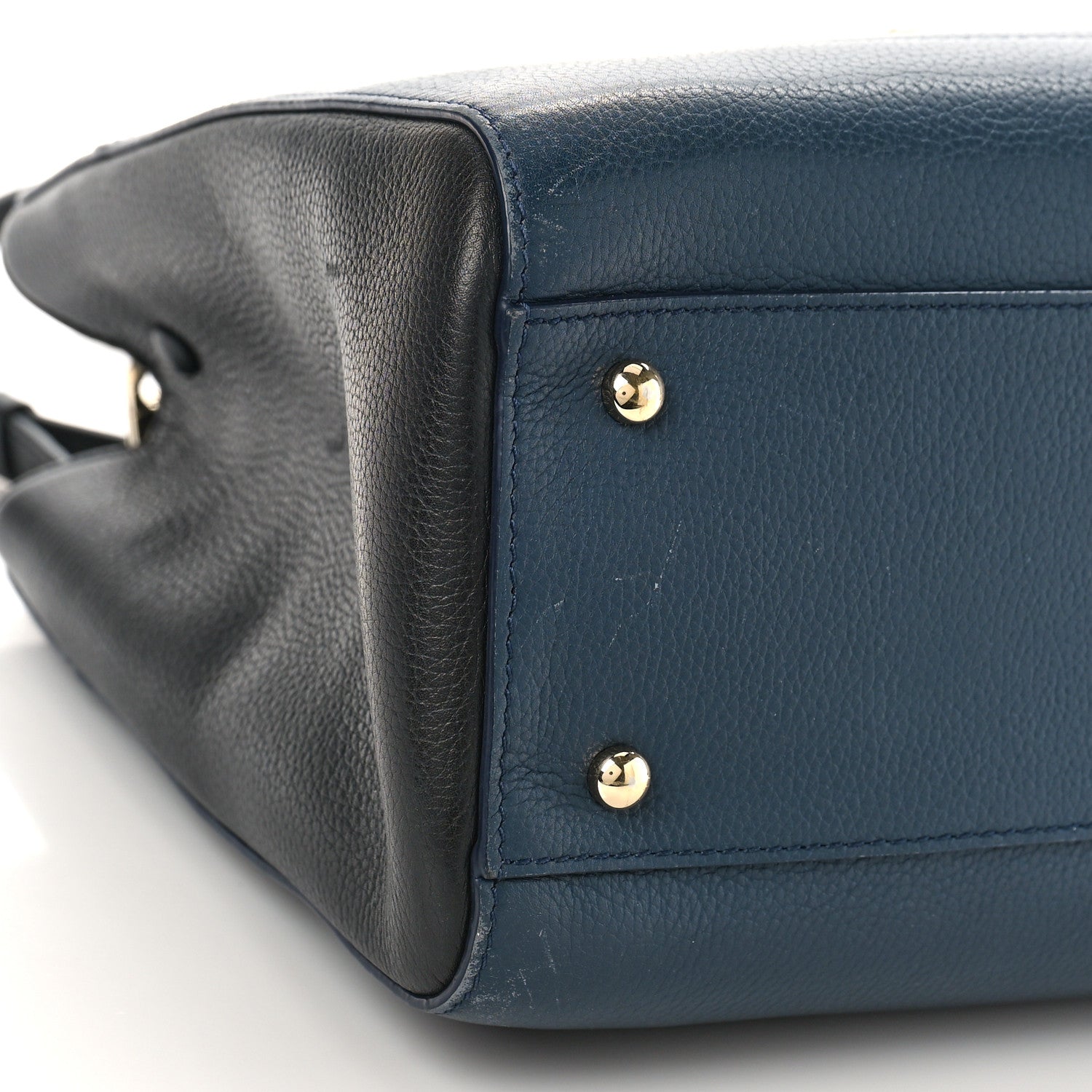 Chanel Grained Calfskin Small Neo Executive Shopper Tote Dark Blue Black 8 of 16