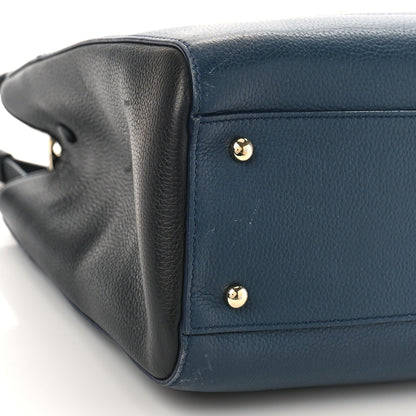 Chanel Grained Calfskin Small Neo Executive Shopper Tote Dark Blue Black 8 of 16