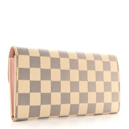 Louis Vuitton Damier Azur Emilie Wallet Rose Ballerine 3 of 7