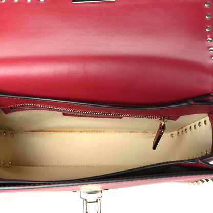 Valentino Garavani Vitello Medium Rockstud Flap Saddle Bag Scarlet 5 of 10