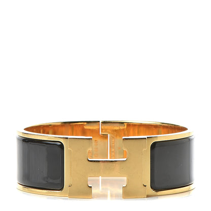 Hermes Enamel Wide Clic Clac H Bracelet PM Black 1 of 5