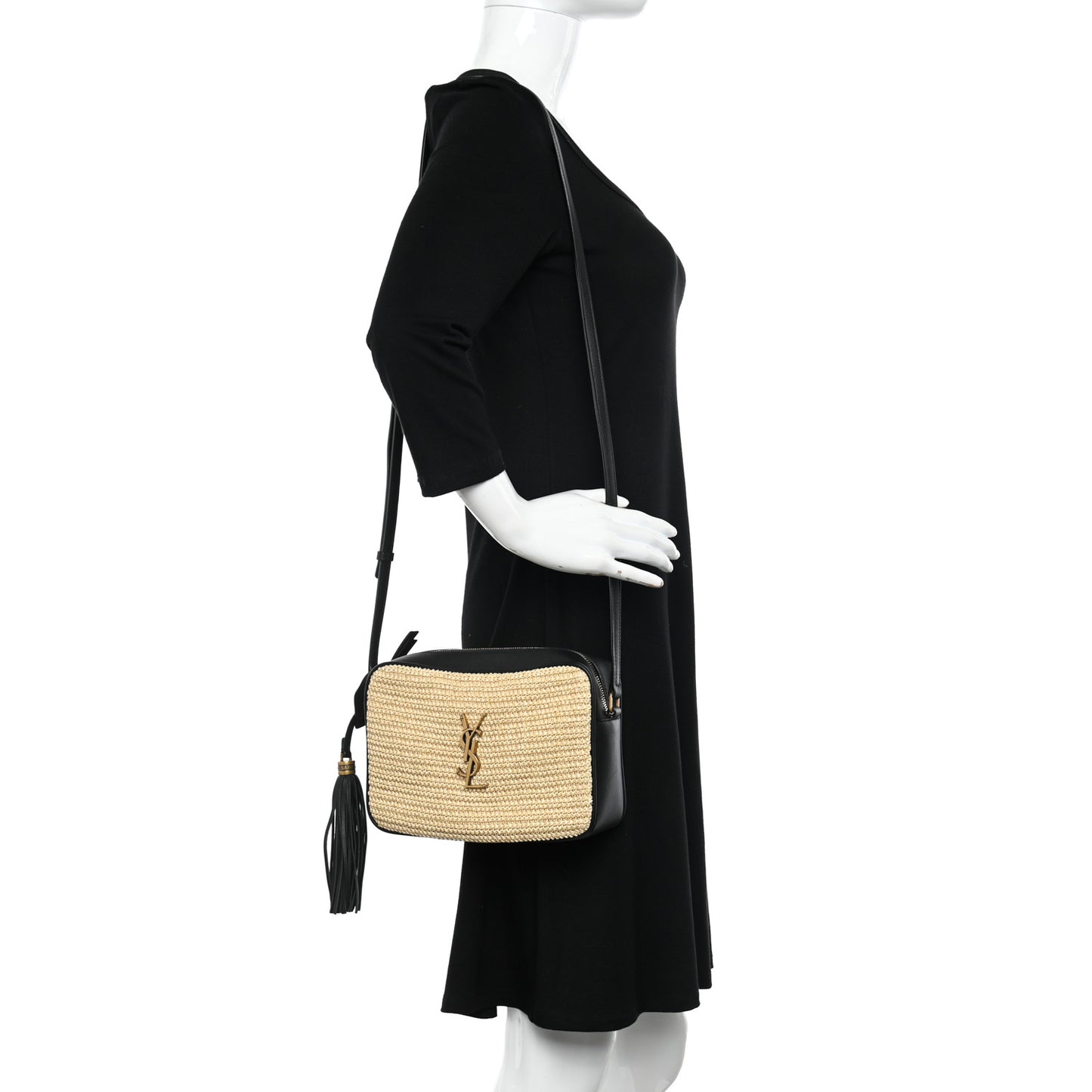 Raffia Canvas Monogram Lou Camera Bag Naturel