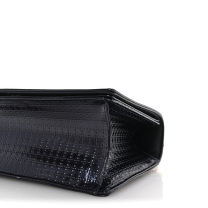 Christian Dior Metallic Patent Micro-Cannage Medium Diorama Flap Bag Navy Blue 10 of 10