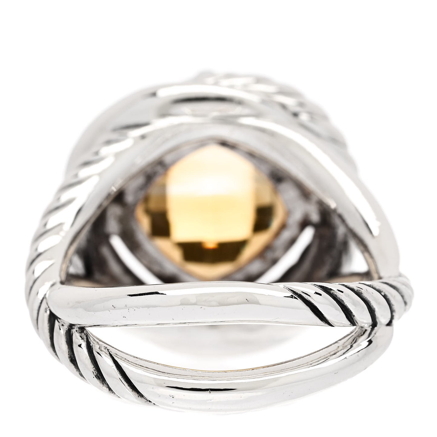 Sterling Silver Citrine 11mm Infinity Ring 52 6