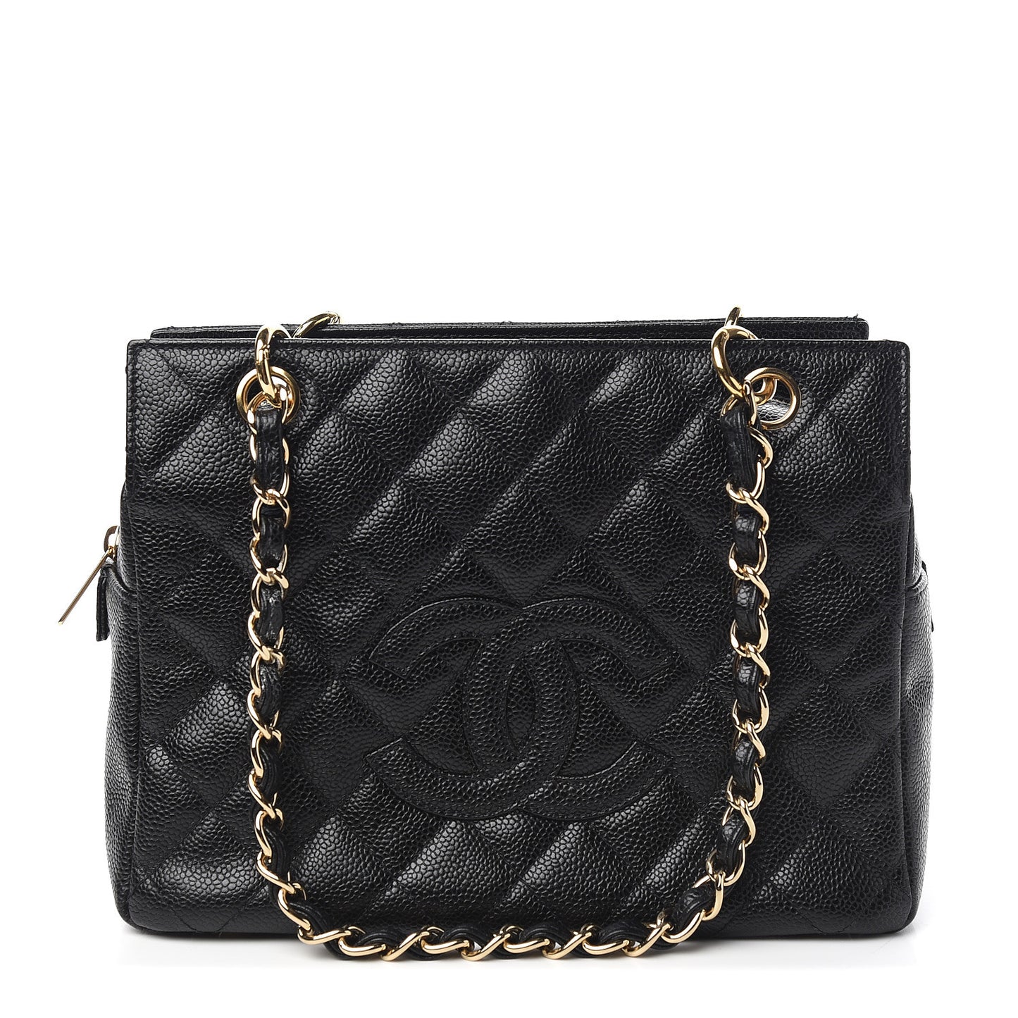 Caviar Quilted Petit Timeless Tote PTT Black