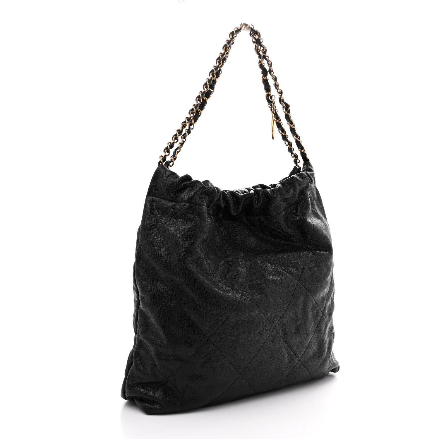 Chanel Shiny Caviar Quilted Monochrome Small Chanel 22 Black 4 of 11