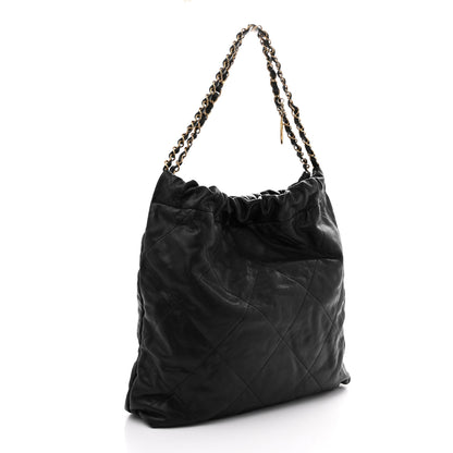 Chanel Shiny Caviar Quilted Monochrome Small Chanel 22 Black 4 of 11