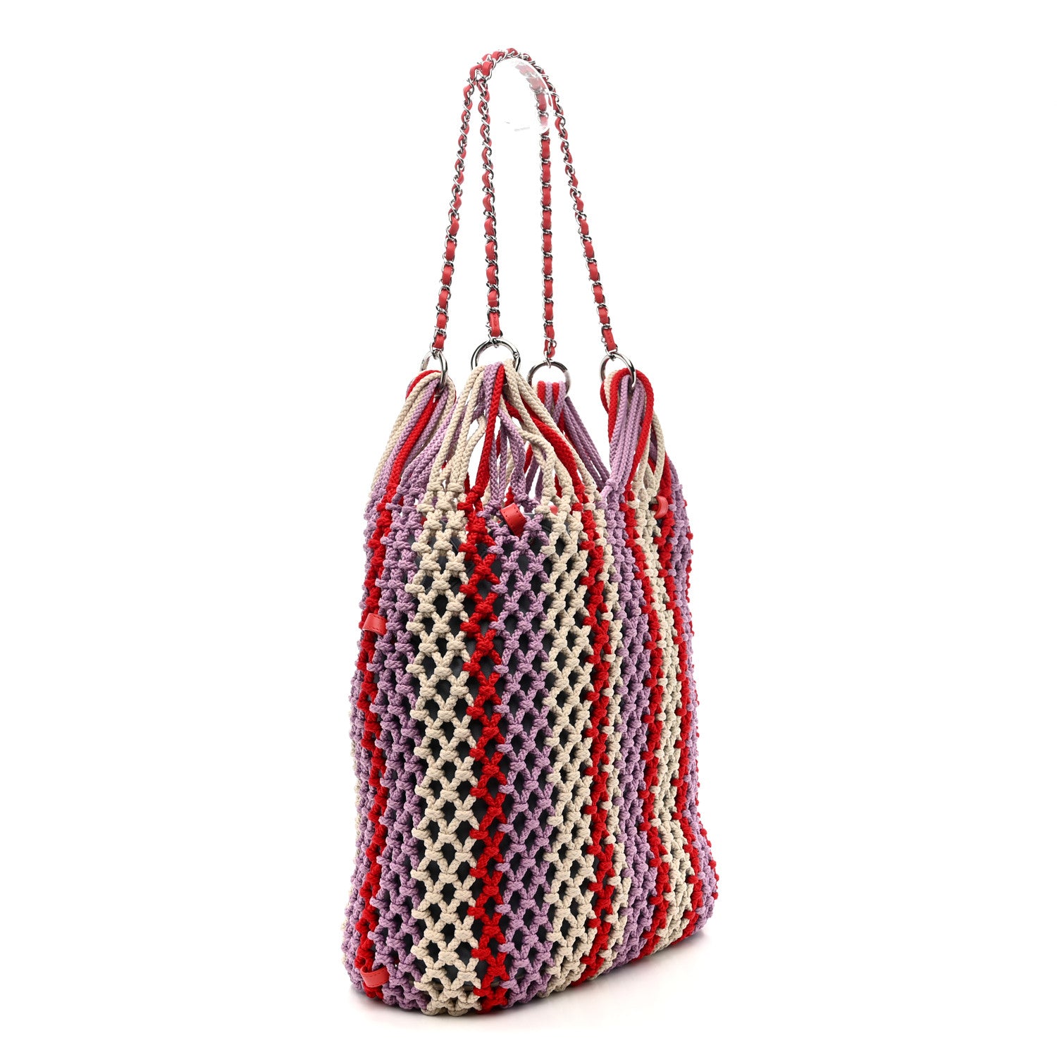 Chanel Lambskin Mixed Fibers Large Shopping Bag Red Purple White 4 of 14