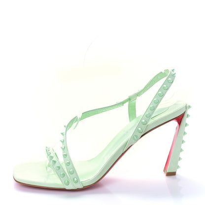 Christian Louboutin Suede Rosa Condorapik 85 Spike Sandals 38.5 Studio Green 1 of 8