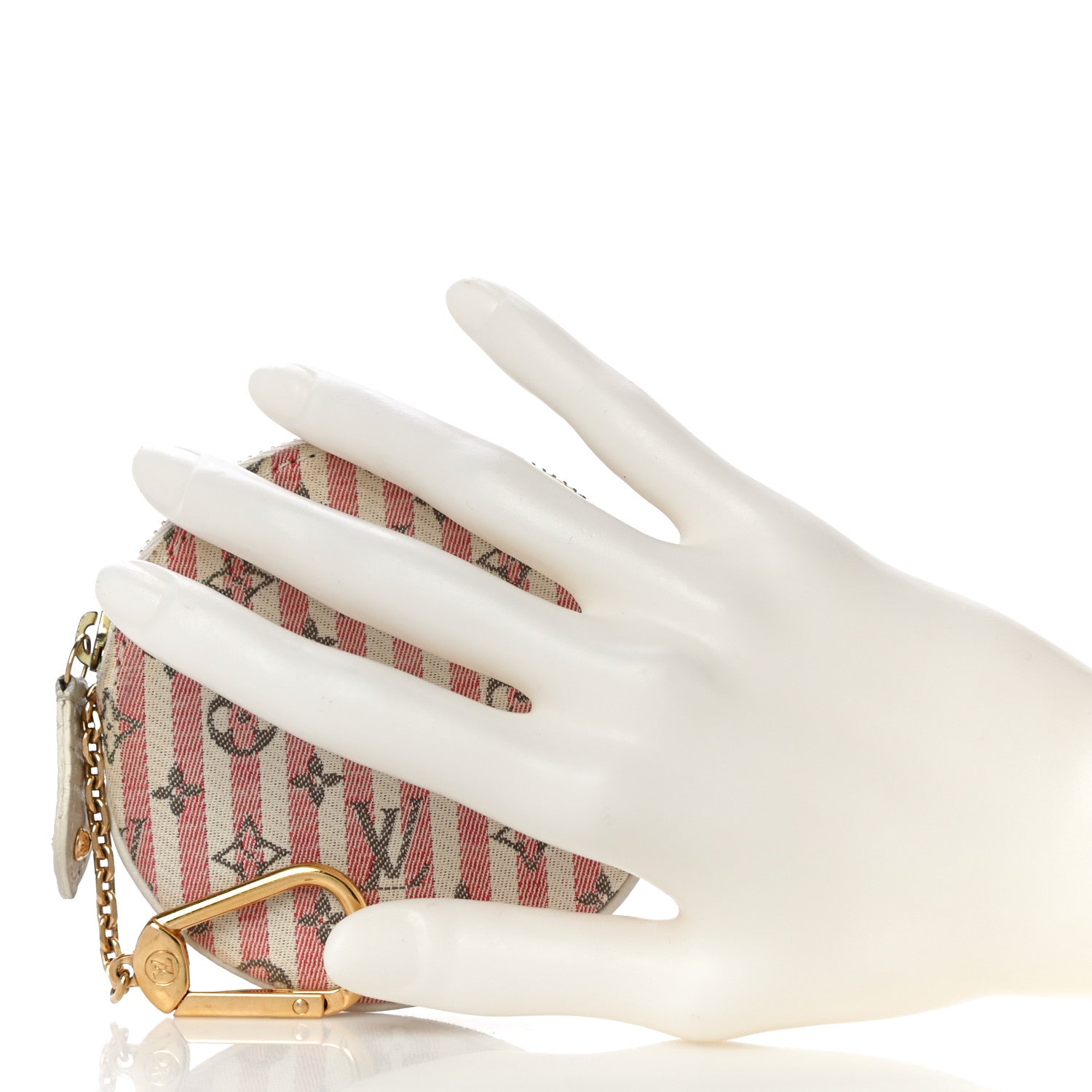 Louis Vuitton Mini Lin Croisette Round Coin Purse Rouge 2 of 9