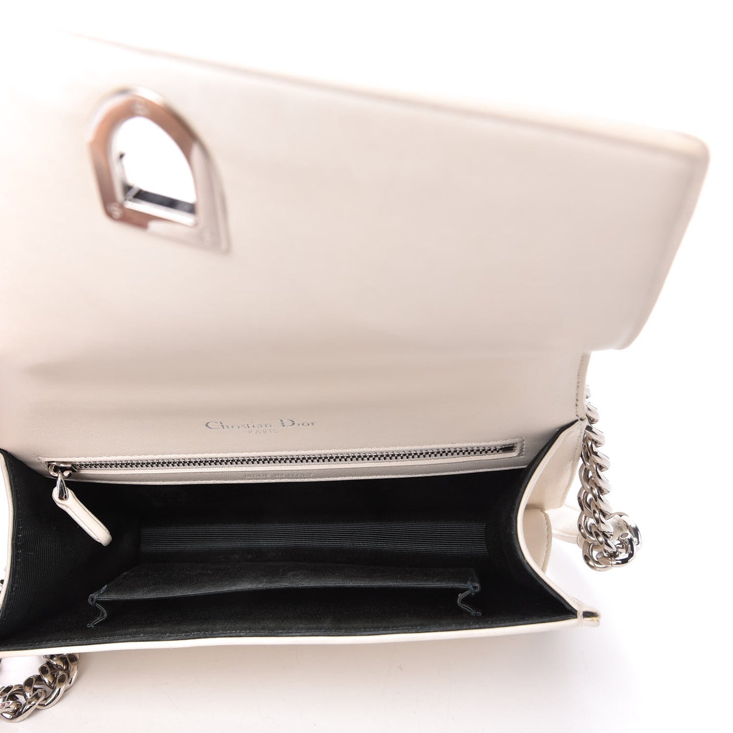 Calfskin Small Diorama Flap Bag Off White