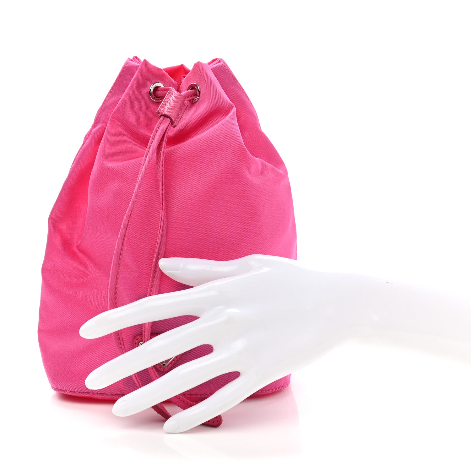 Prada Nylon Vela Drawstring Pouch Fuxia 2 of 6