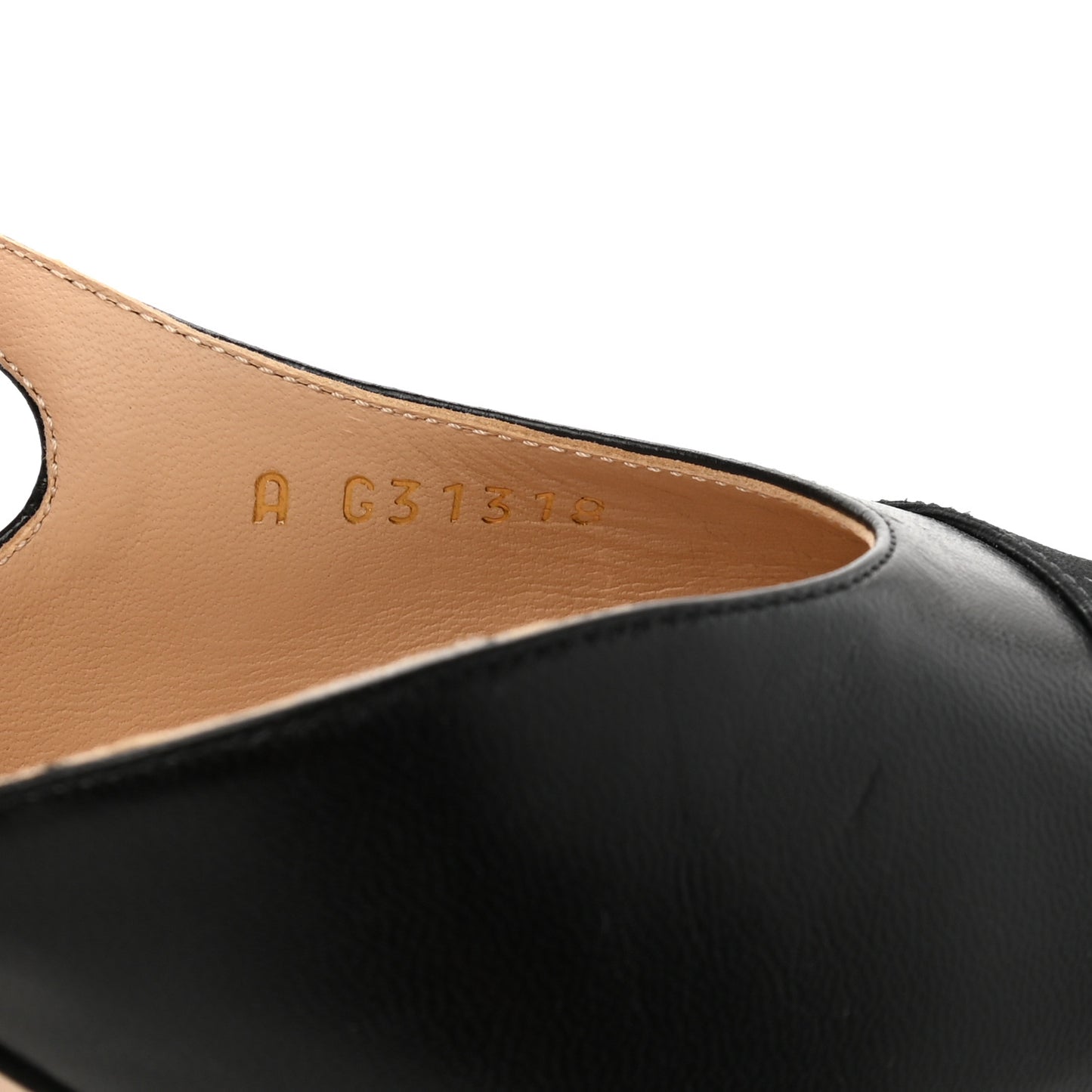 Goatskin Calfskin Cap Toe CC Slingback Sandals 39.5 Black