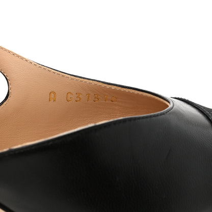 Chanel Goatskin Calfskin Cap Toe CC Slingback Sandals 39.5 Black 9 of 9