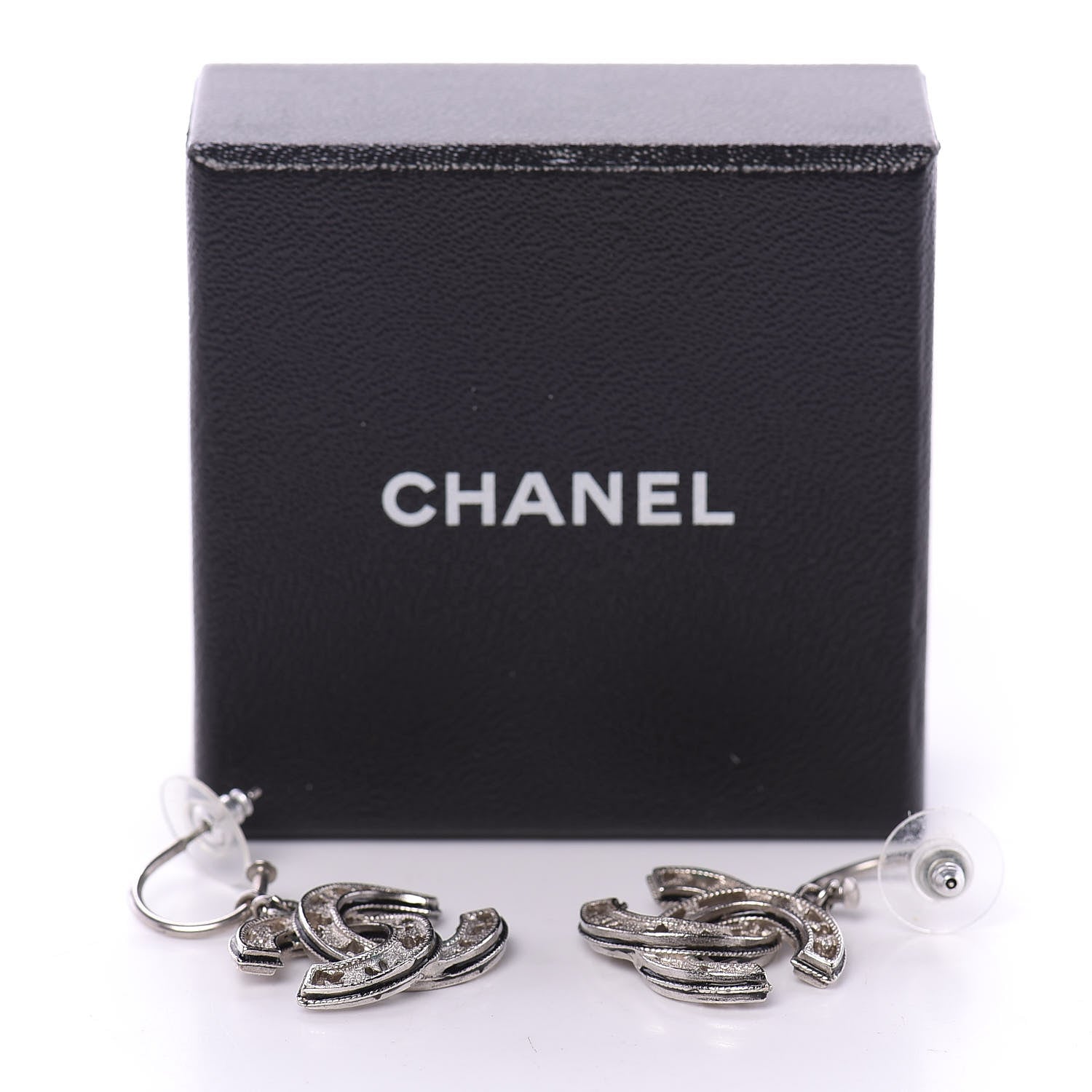 Chanel CC Chain Earrings Silver 4 of 4