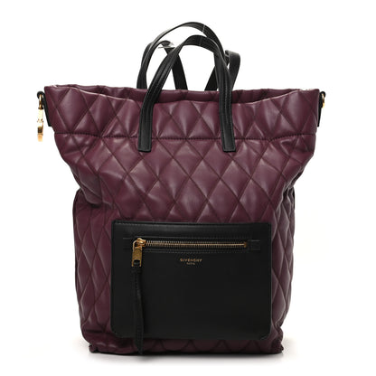 Givenchy Rubberized Canvas Quilted Duo Backpack Aubergine 1 of 9