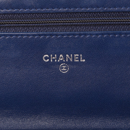 Chanel Patent Calfskin Quilted Reissue Wallet On Chain WOC Dark Navy Blue 6 of 9