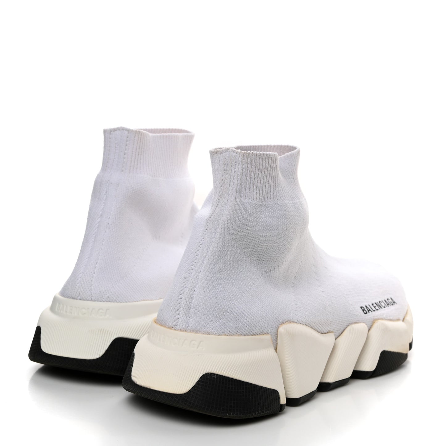 Technical 3D Recycled Knit Bi-Color Sole Womens Speed 2.0 Sneakers 37 White Black