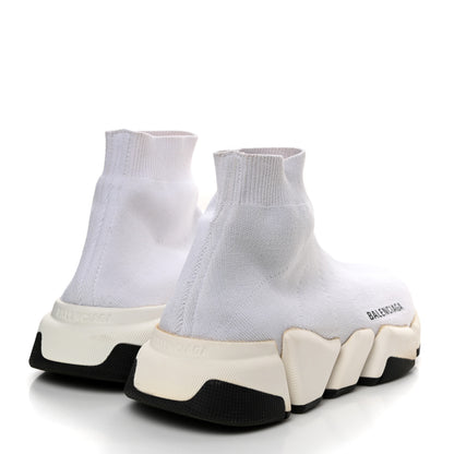 Balenciaga Technical 3D Recycled Knit Bi-Color Sole Womens Speed 2.0 Sneakers 37 White Black 4 of 8