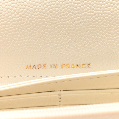 Chanel Caviar Quilted Large Gusset Flap Wallet White 8 of 13