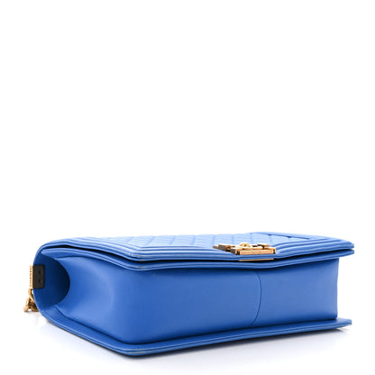Chanel Lambskin Quilted New Medium Boy Flap Blue 4 of 12
