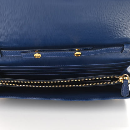 Prada Vitello Move Chain Wallet Bleuette 5 of 9