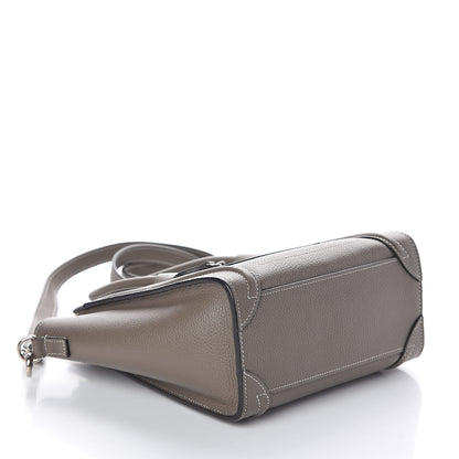 Celine Drummed Calfskin Nano Luggage Souris 4 of 9