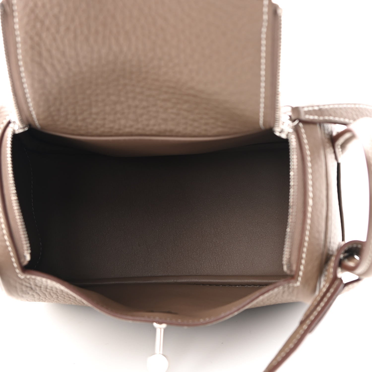 Hermes Taurillon Clemence Mini Lindy 20 Etoupe 5 of 10