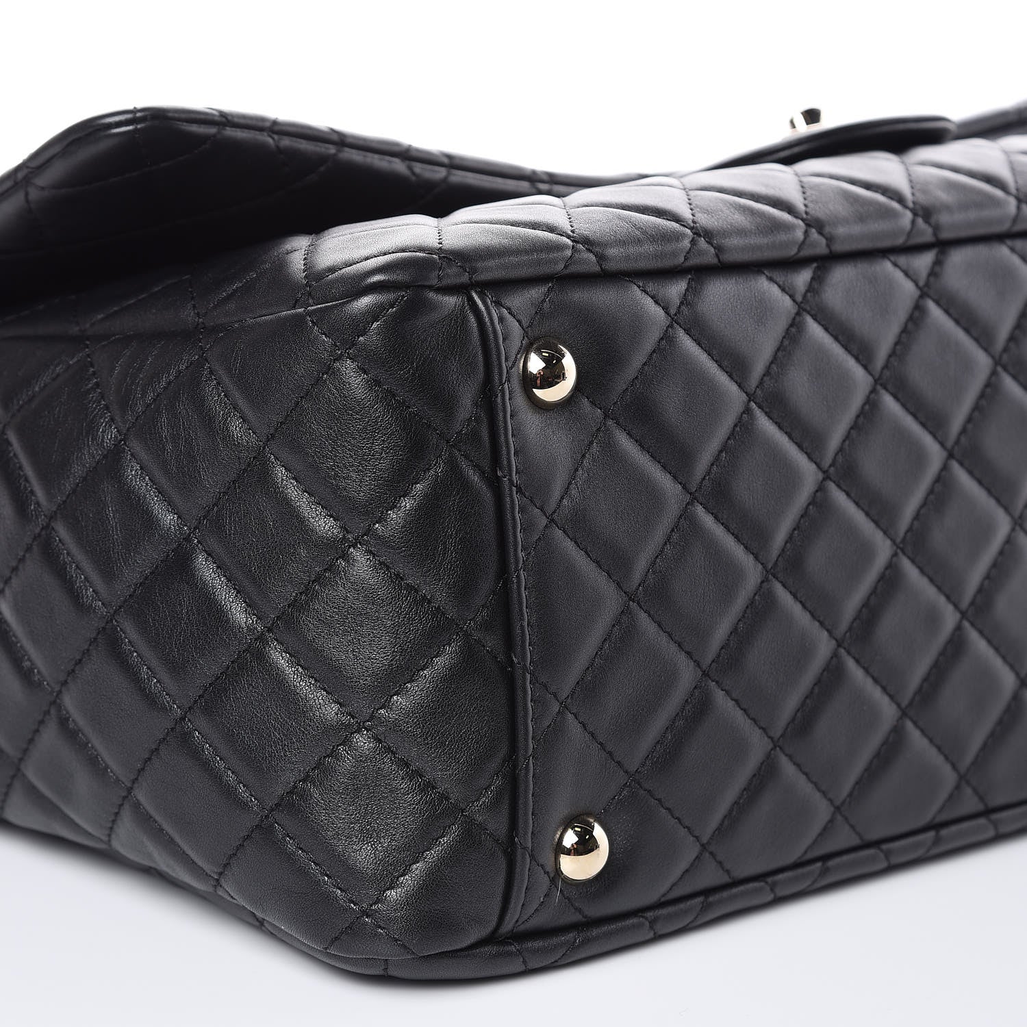 Chanel Metallized Calfskin Quilted XXL Travel Flap Bag Black 8 of 10