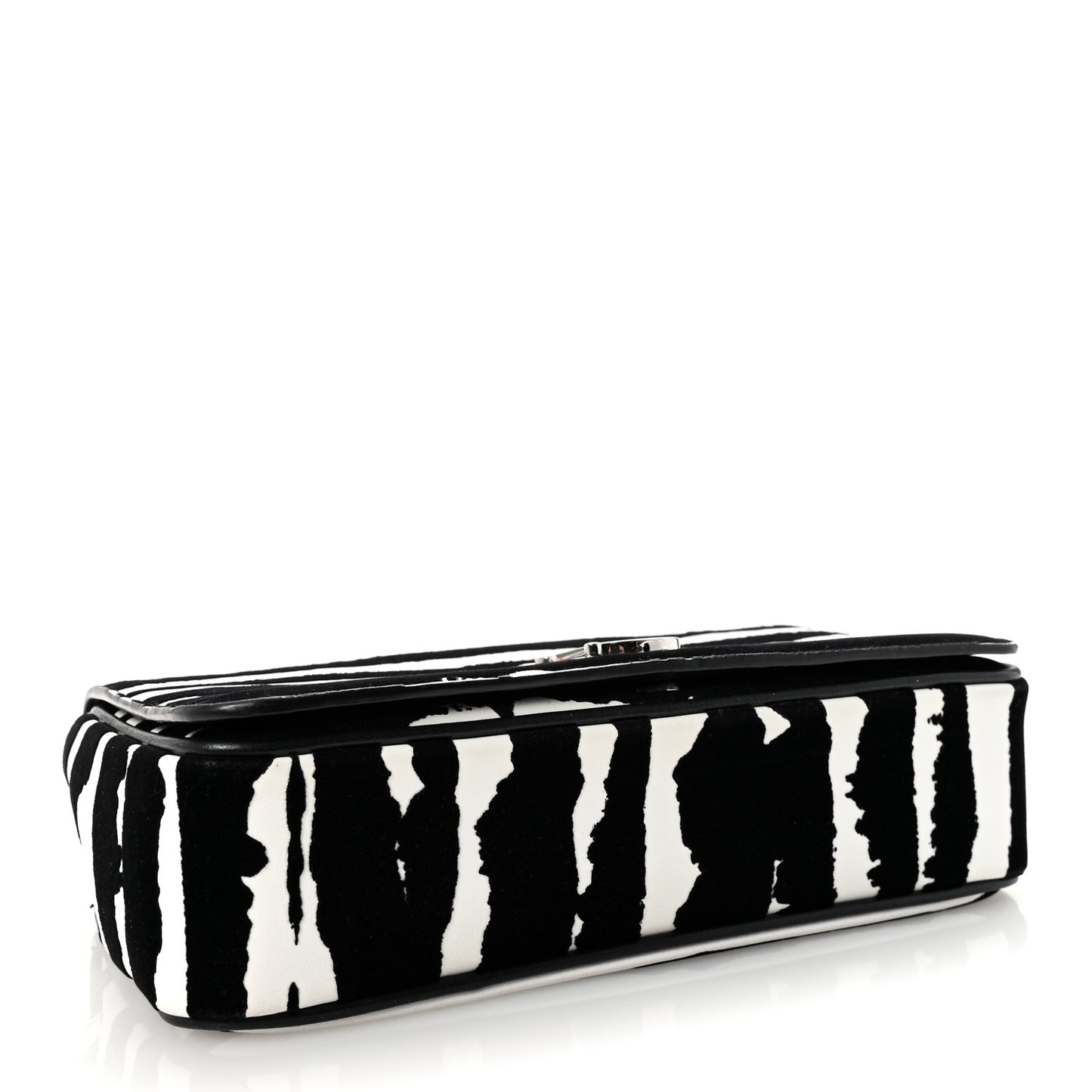 Calfskin Zebra Print Lola Bag Black White