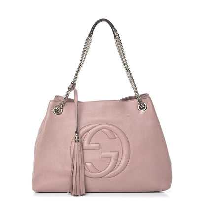 Gucci Pebbled Calfskin Medium Soho Chain Shoulder Bag Dark Cipria 1 of 24