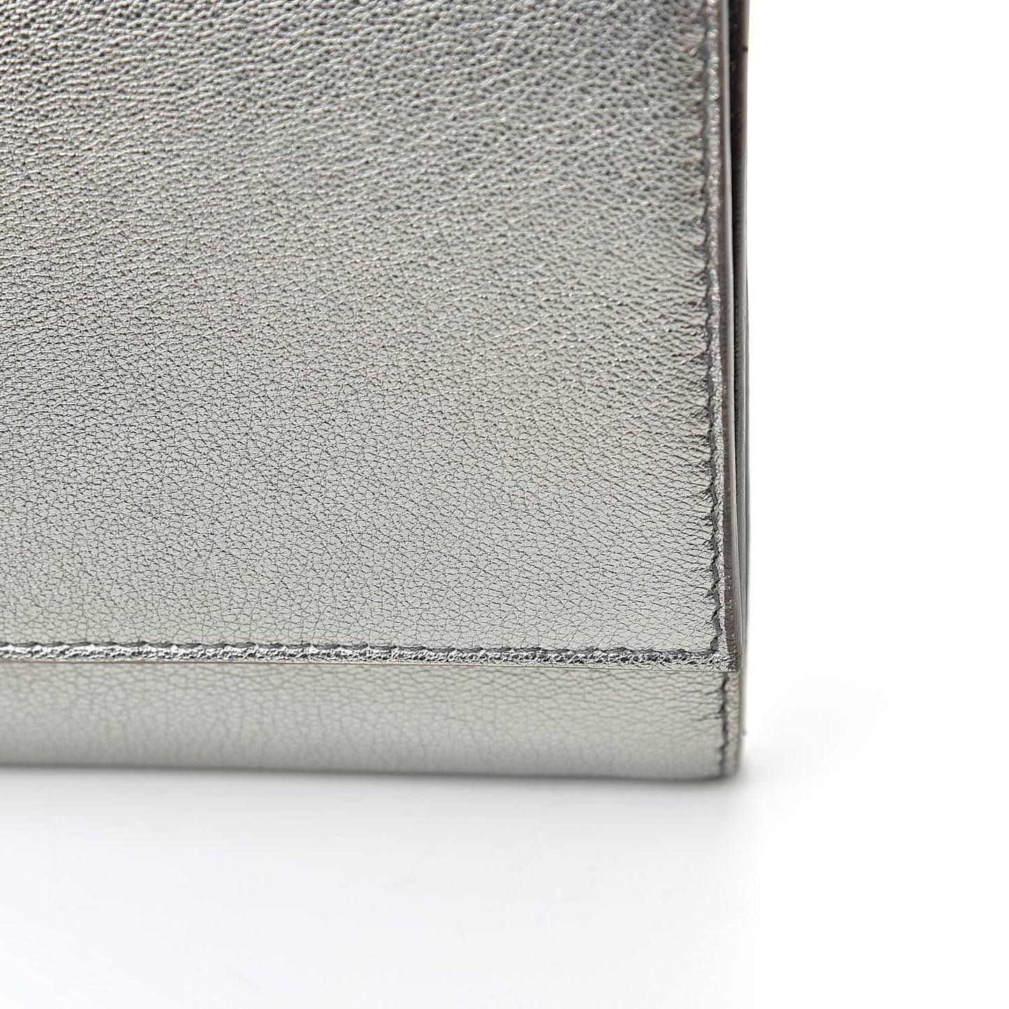 Metallic Calfskin Small Belle De Jour Clutch Silver