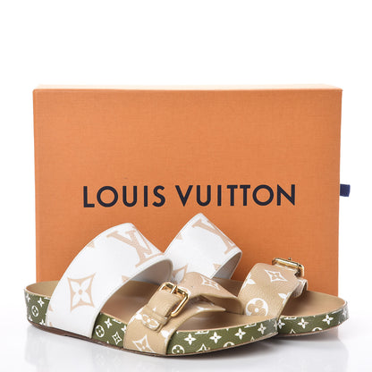 Louis Vuitton Monogram Giant Bom Dia Flat Mule Sandals 36.5 White Moka 11 of 11