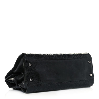 Chanel Crumpled Grained Calfskin Quilted CC Crave Tote Black 4 of 15