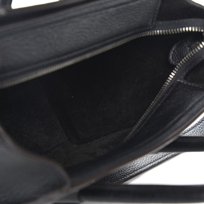 Celine Drummed Calfskin Nano Luggage Black 6 of 8