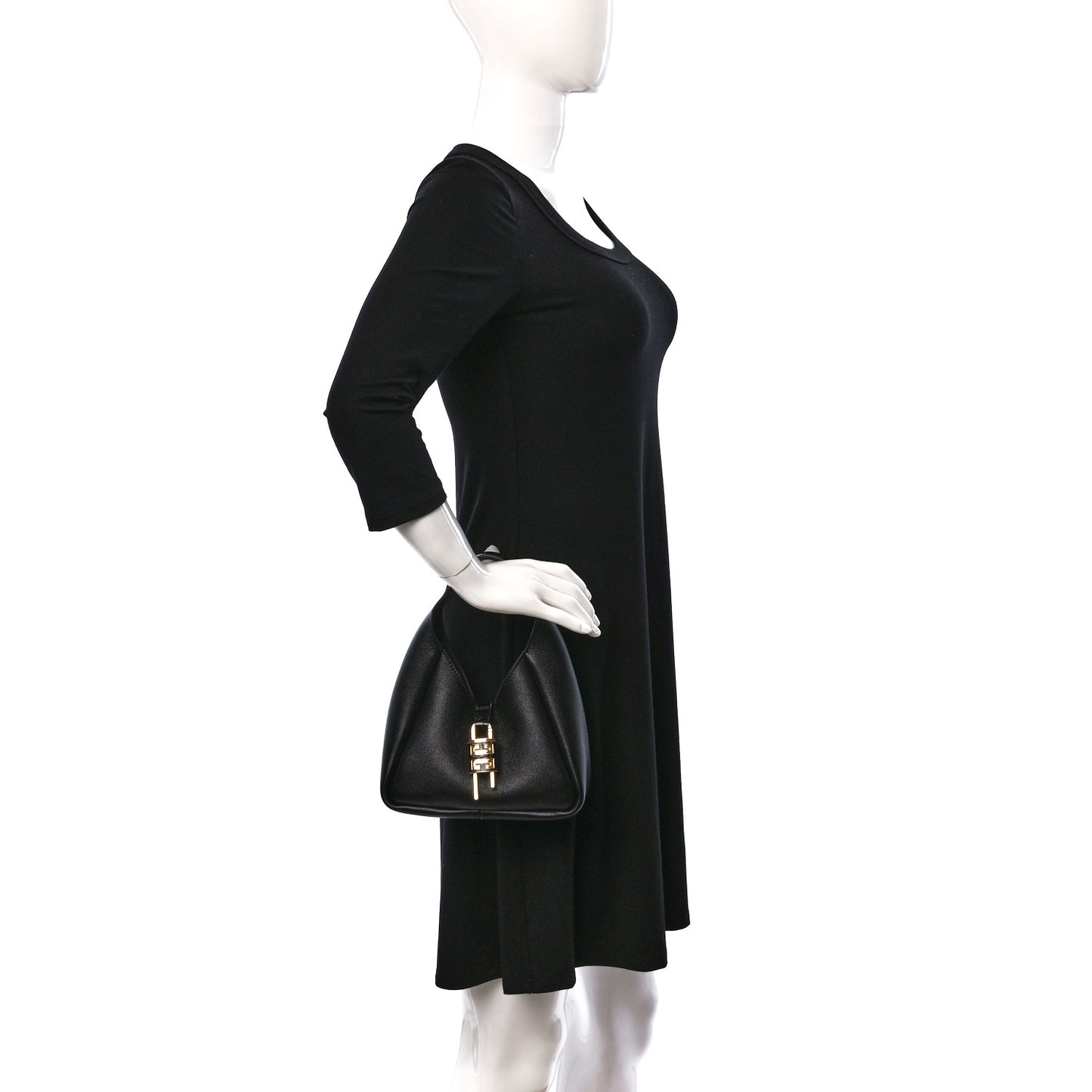 Grained Calfskin Mini G-Lock Hobo Black