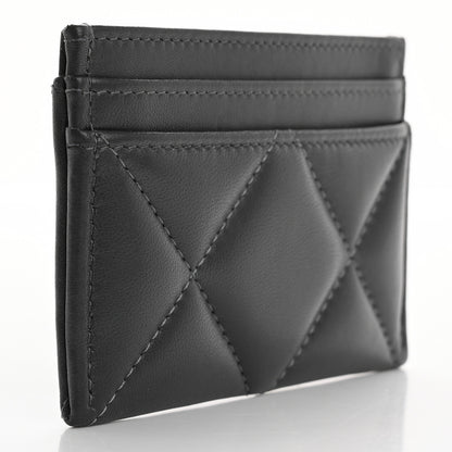 Chanel Lambskin Quilted Chanel 19 Card Holder Dark Grey 2 of 10