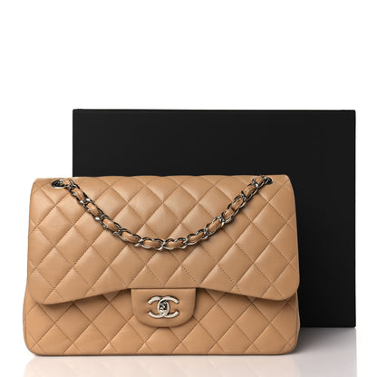 Chanel Lambskin Quilted Jumbo Double Flap Dark Beige 10 of 10
