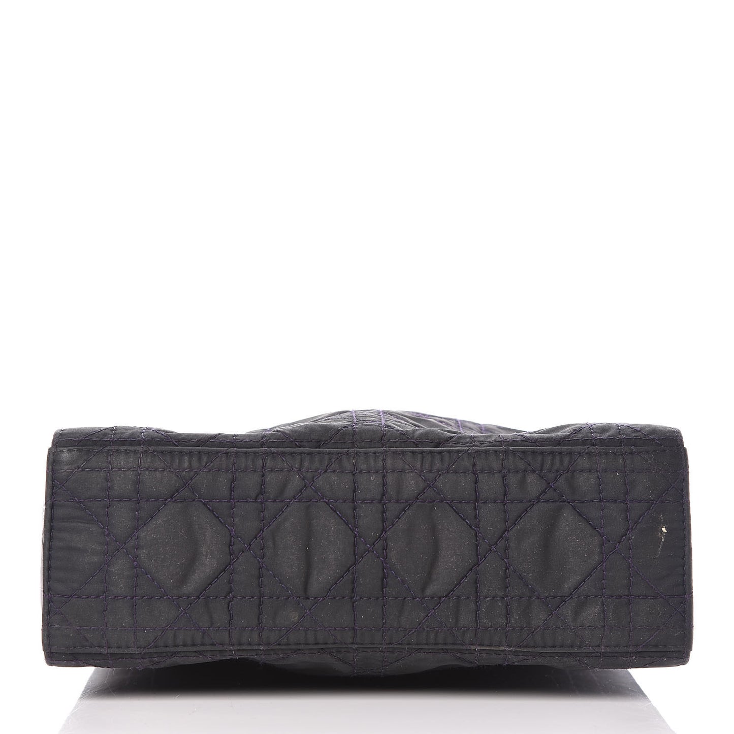 Nylon Cannage Shopper Tote Black Purple