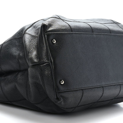 Chanel Caviar Square Stitched Large Tote Black 9 of 10