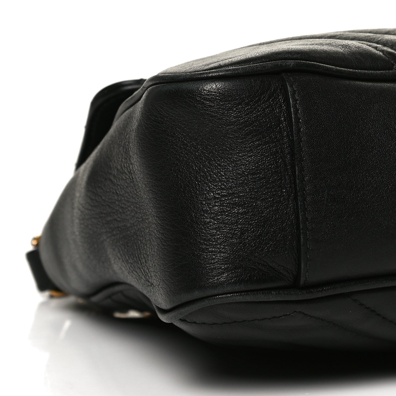 Gucci Calfskin Matelasse Medium GG Marmont Shoulder Bag Black 10 of 13