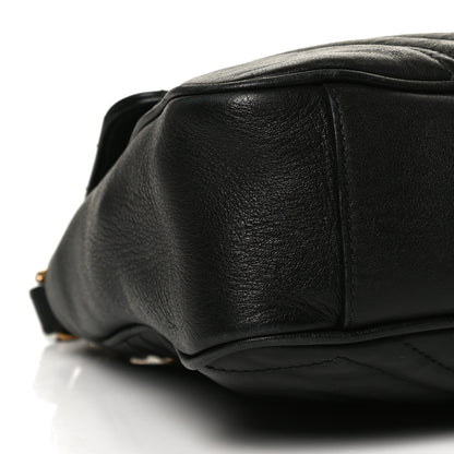 Gucci Calfskin Matelasse Medium GG Marmont Shoulder Bag Black 10 of 13