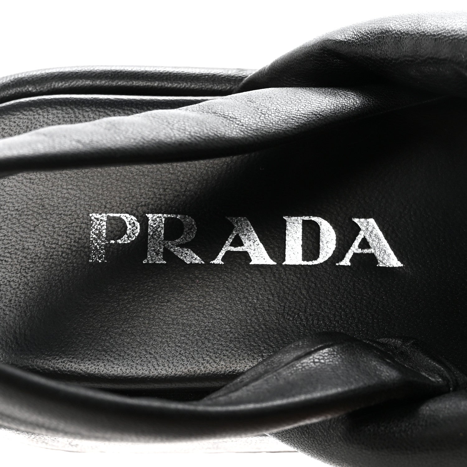 Prada Nappa Padded Blow 20mm Slingback Sandals 37.5 Black 8 of 9