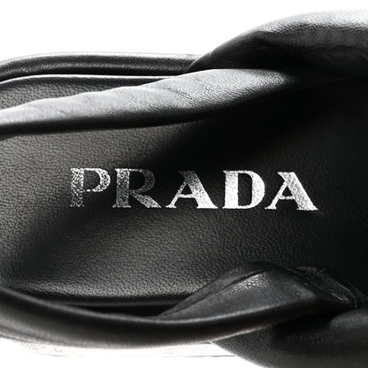 Prada Nappa Padded Blow 20mm Slingback Sandals 37.5 Black 8 of 9